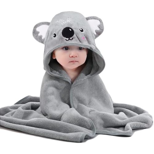 HiABsee Baby Towels with Hood Ultra Soft Hooded Baby Towels Newborn, Unique Animal Design Baby Bath Towel for Boy and Girl, Koala, 80.00 x 80.00 cms : Amazon.com.au: Baby