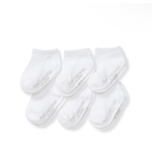 Solid Organic Cotton Toddler Ankle Socks 6 Pack