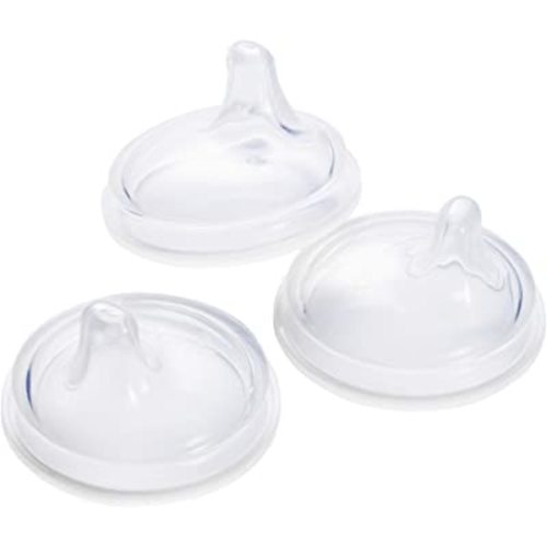 Boon Nursh Silicone Sippy Cup Lid - Convertible Transitional Sippy Spouts for Nursh Baby Bottles - Sippy Cup Lids for Babies - Baby Feeding Supplies - Ages 6 Months and Up - 3 Count