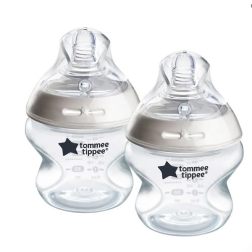Tommee Tippee Natural Start Anti-Colic Bottle With Slow Flow Teats 150ML 0M+ 2 Pack White | Baby Bunting AU