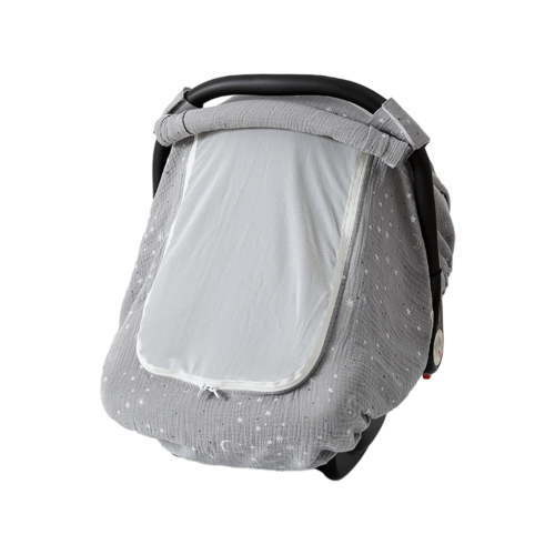 Portable Baby Car Seat Cover for Boys & Girls, Kick-Proof Infant Carseat Canopy, Travel Protector