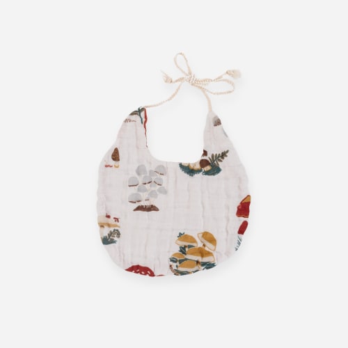 Cotton Muslin Bib - Mushroom