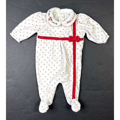 First Moments Layette Pajamas 0-3 Months Baby’s 1st Christmas Santa Baby Romper