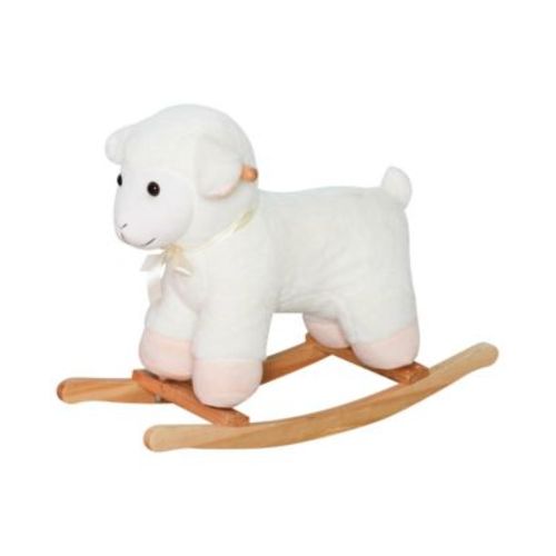 Lamb Rocking Horse Sheep for Kids, Wooden Plush,
