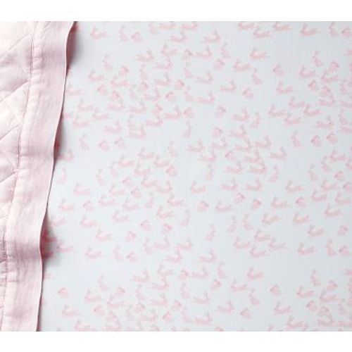 Bunny Crib Fitted Sheet, Pale Pink