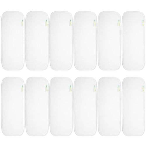 wegreeco Reusable Soft 4 Layers 12 Pack Inserts for Baby Cloth Diaper,High Absorbing Washable Liners