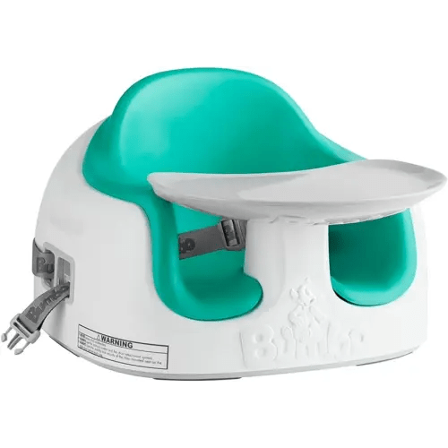 Bumbo Multi Seat 3-in-1 Baby & Toddler Convertible Non-Slip Floor, High Chair, and Booster Seat Combo w/Removable Tray and Buckle Strap, Aqua
