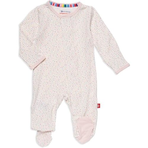 Magnetic Me Girls Modal Magnetic Baby Footie Pajamas | Silky Soft Modal Fabric | Baby Sleepers Available Sizes PRE - 24M