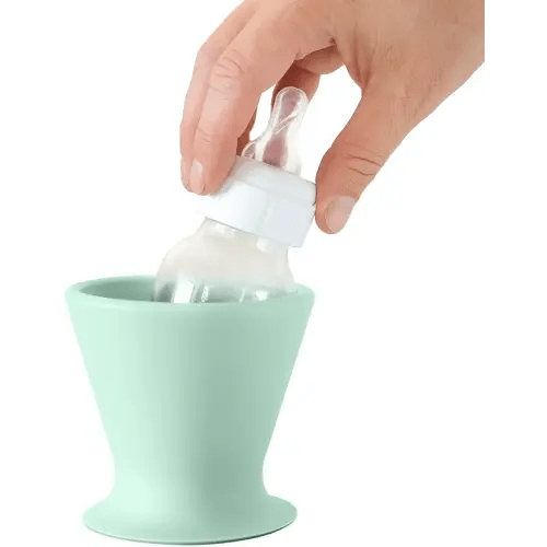 baby bottle and silicone pump holder - prepare baby bottles with one hand and prevent breast milk spills,Robin’s Egg
