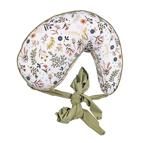 Boppy Anywhere Travel Nursing Pillow, Sage and Spice Floral, Plus Sized to Petite with Stretch Belt, Portable Nursing Pillow, Breastfeeding and Bottle-Feeding Support, Machine Washable