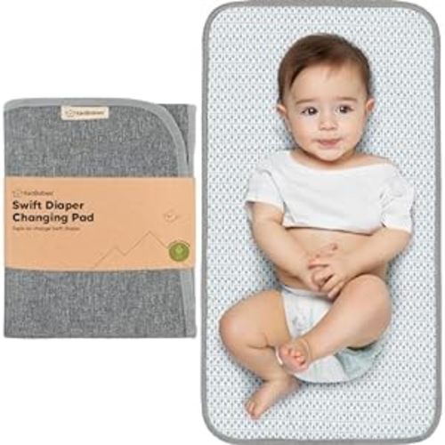 Portable Diaper Changing Pad - Waterproof Foldable Baby Changing Mat - Travel Diaper Change Mat - Lightweight Changing Pads for Baby - Baby Changer - Machine Washable (Classic Gray)