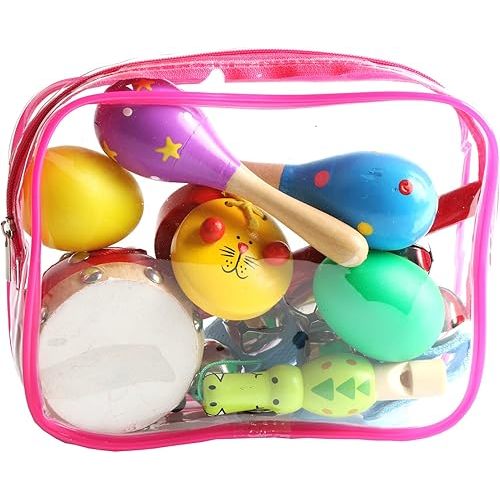 Toddler Musical Instruments, 9PCS Wooden Percussion Musical Instruments Toy Set for Kids Toddlers Preschool Educational Music Toys for Boys and Girls