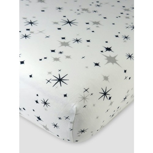 Honest Baby Clothing Organic Cotton Fitted Crib Sheet in twinkle star navy, size: One Size