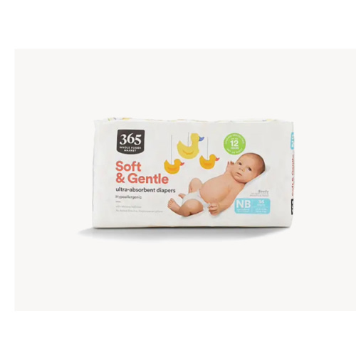 Soft & Gentle Newborn Ultra-Absorbent Diapers, 36 diapers at Whole Foods Market