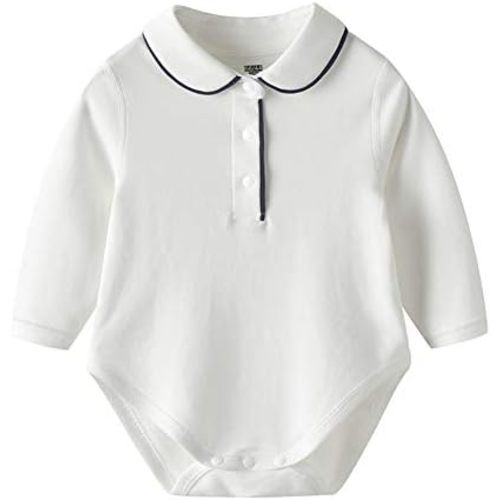 Infant Baby Girls Bodysuit Peter Pan Doll Collar Super Soft Cotton Romper One-Piece Outfit 0-24 Months