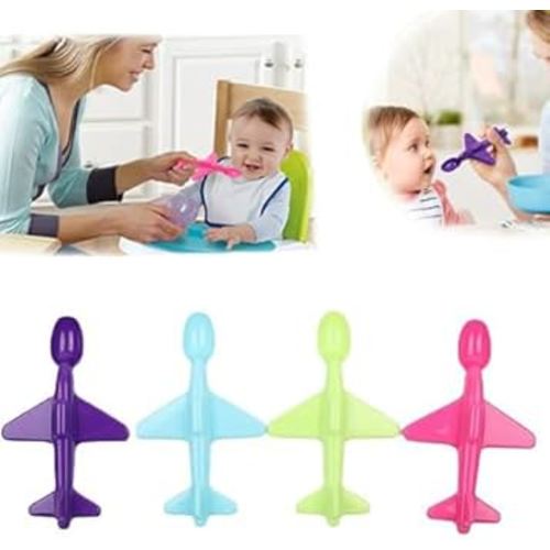 Amazon.com: Small Airplane Shape Children's Spoon, 4 Pcs Airplane Spoon Set, Environmental Protection PP Material SpoonFashion Eco Friendly Kitchen Tableware1 : Baby