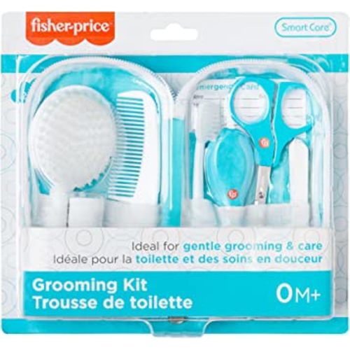 Smart Care Fisher-Price 12-Piece Baby Grooming Kit, Newborn Essentials, Baby Gift Set, Includes Baby Nail Kit, Baby Oral Care, Baby Hair Brush, Baby Comb