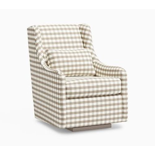 Merced Stationary Glider Glider Glider Performance Gingham Taupe