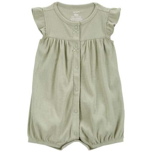 Baby Cotton Rib Short-Sleeve Romper - Green - Carter's | Carter's