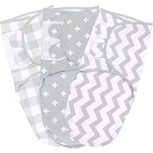 Mama Cheetah Baby Swaddle Sack, Organic Swaddle Blanket, Newborn Swaddle Sleep Sacks, Adjustable Swaddle Wrap, Easy Swaddles for Boy Girl 0-3 Month, Baby Essentials, Nursery Swaddling, 3-Pack, Grey