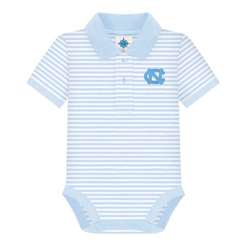 Creative Knitwear College Baby Striped Polo Bodysuit - Team Logo, Multiple Colors, for Boys & Girls (0-12 Months)