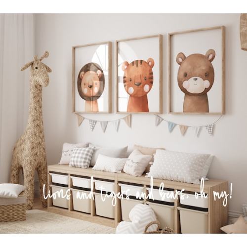 Animals Nursery Prints  Nursery Animals Art  Woodland - Etsy