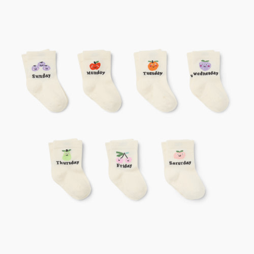 Small Story Days of the Week Socks (7 pack) - Fruit Days, 0-3 M