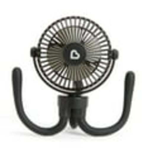 Munchkin® Multi-Use Rechargeable Stroller Fan, 4 Speeds, LED Lights and Flexible Legs, Black, Unisex