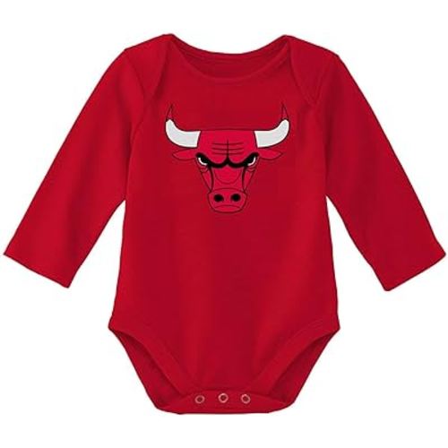 Outerstuff NBA Newborn & Infants 0-24 Months Official Primary Logo Long Sleeve Bodysuit Creeper Romper