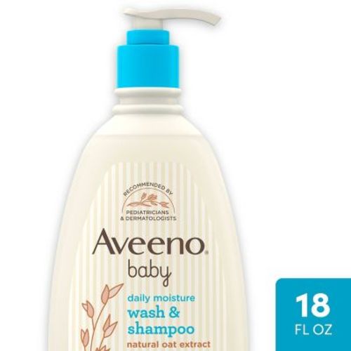 Aveeno Baby Daily Moisture Gentle Body Bath Wash & Shampoo - Lightly Scented - 18 Fl Oz