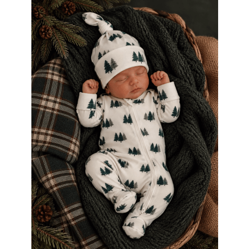 Evergreen Grove / Organic Cotton 2-Way Zip Footie