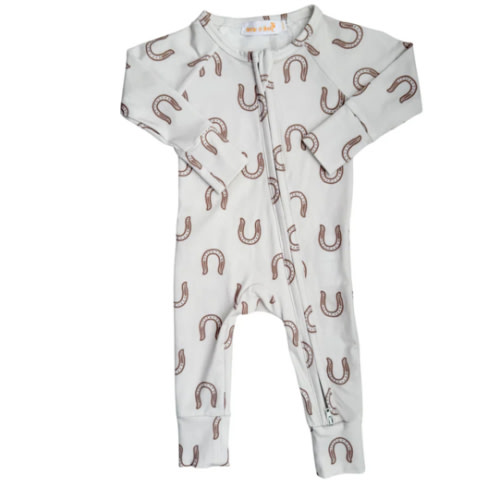 Zip Romper | Western Horse Shoe