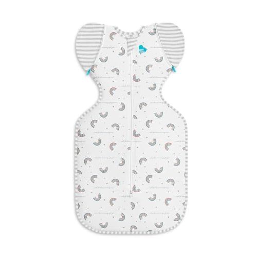 Love to Dream Swaddle Up Transition Swaddle, Patented Zip-Off Wings, Gently Help Baby Transition from Being Swaddled to Arms Free When Showing Signs of Rolling, 1.0 TOG, 13-19 lbs, Rainbow Dream