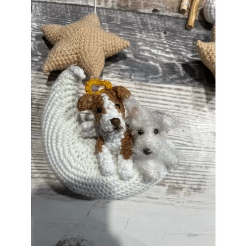 Pet Moon Brown | Custom Crochet Pet Nursery Baby Mobile – My Dollfy