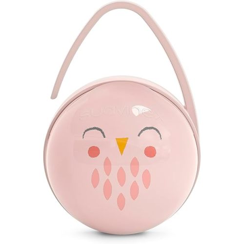 Suavinex Bonhomia 2 in 1 Duo Baby Pacifier Case, Pacifier Holder, Holds 2 Baby Pacifiers, Baby Accessories, (Pink)
