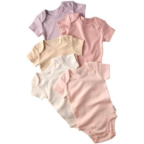 Avery 5-Pack Short Sleeve Bodysuits​ 100% Organic Cotton for Baby Boys​ & Girls