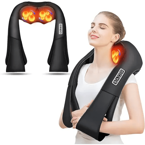 AERLANG Shiatsu Back and Neck Massager, Back Massager Deep Tissue Kneading Massager Neck and Shoulder Massager with Heat, Electric 4D Massage Pillow Fathers Day Dad Gifts from Daughter(NOT Cordless)