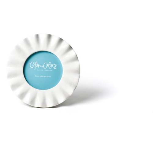 Signature White Ruffle Round Frame - Coton Colors | Maisonette