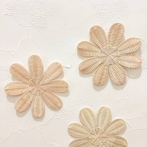 Rattan Flower Nursery, Daisy Wall Decor, Nursery Wall Decor, Flower Wall Hanging, Boho Nursery Wall Decor, Nursy Girl Wall Shelf