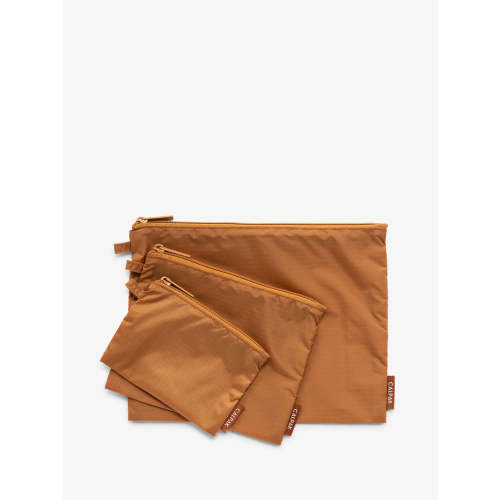 Compakt Zippered Pouch Set in Camel | CALPAK