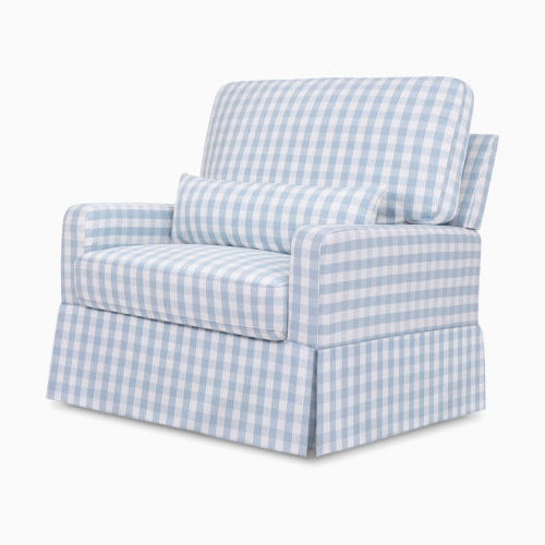 Namesake Crawford Pillowback Chair and a Half - Blue Gingham