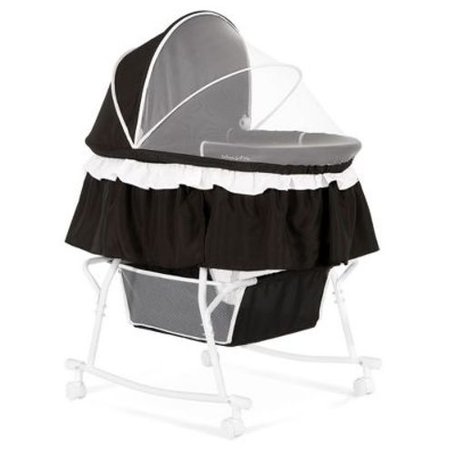 Dream On Me Lacy Portable 2-in-1 Bassinet, Black