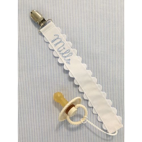 Monogrammed Pacifier Clip Holder Embroidered Name