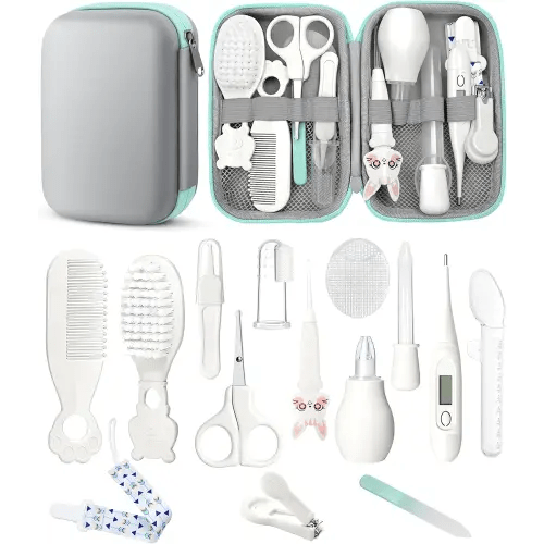 Baby Healthcare and Grooming Kit, Safety Newborn Nursery Baby Care Kit, with Hair Brush Comb, Nail Clipper, Thermometer, Pacifier Clip, Baby Registry Search, Baby Girl Boy Newborn Essentials