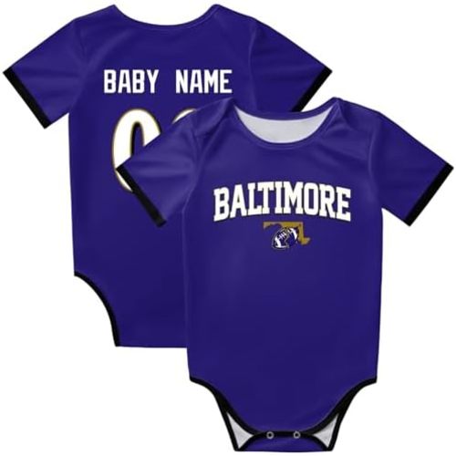 KREDE Baby Clothes Unisex Bodysuit Personalized Custom Baby Name Number for Baby Boy Girl