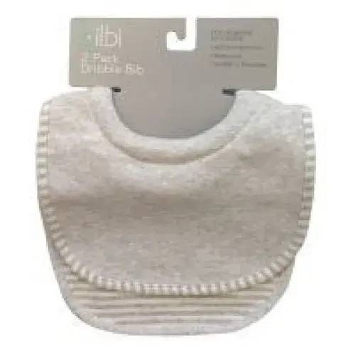 Bilbi Dribble Bib - Melange Grey - 2 Pack | Baby Bunting AU