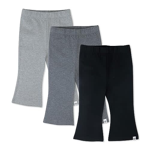 HonestBaby Multipack Leggings Skinny, Flare and Cargo Pants Organic Cotton for Infant Baby Girls, Toddlers, Little Kids