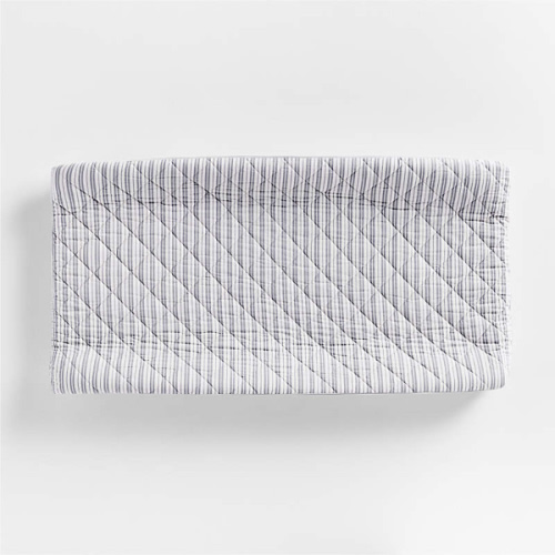 Frenchie Cloudy Blue Organic Cotton Baby Changing Pad Cover by Leanne Ford