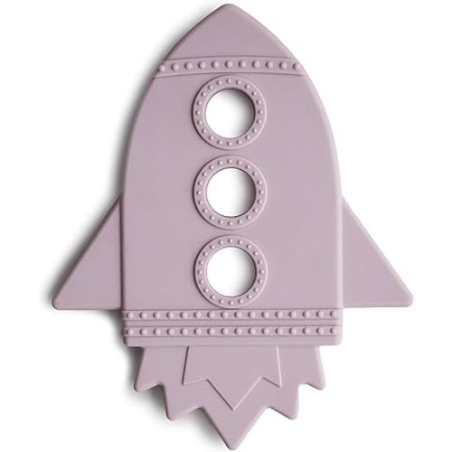 mushie Silicone Baby Teether Toy | Rocket (Soft Lilac)