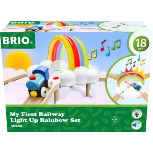 BRIO World Train Set My First Railway Light Up Rainbow Set